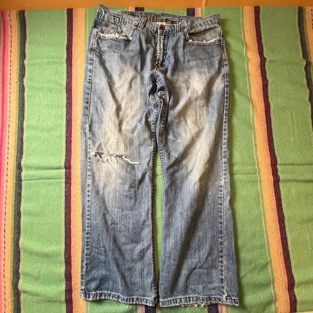 Urban Up Pipeline Bootcut Jeans Mens 34x30 Blue Low Rise Distressed Y2K Skater